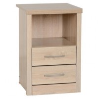 Lis Light Oak Effect 2 Drawer 1 Shelf Bedside Cabinet Ws