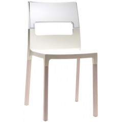SC Natural Diva chair Transparent + Linen