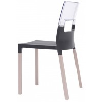 SC Natural Diva chair Transparent + Anthracite-grey