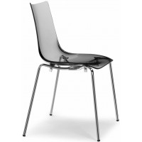 SC Zebra Italy Antishock Chair with 4 legs Transparent Smoked Grey