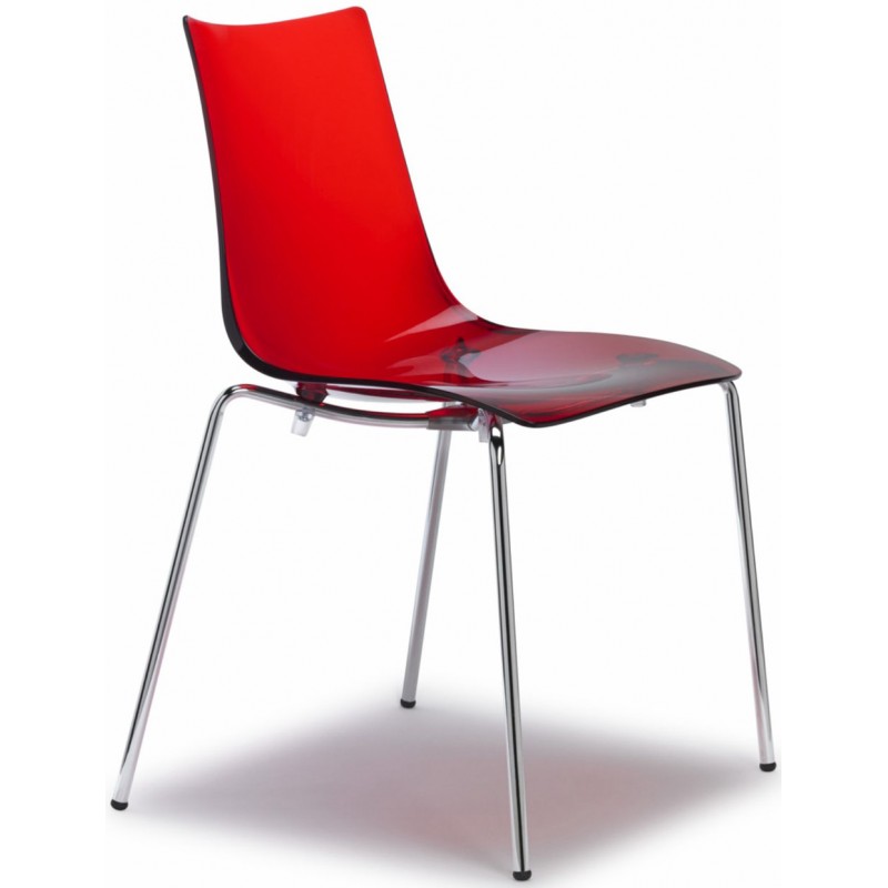 SC Zebra Italy Antishock Chair with 4 legs Transparent Red
