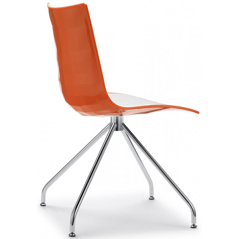 SC Zebra Italy Chair with Swivel Base White+Orange
