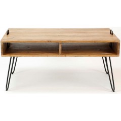 ZI Coffee Table Solid Wood Industrial Quadro